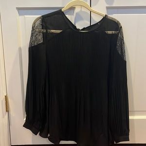 Black blouse with lace shoulders